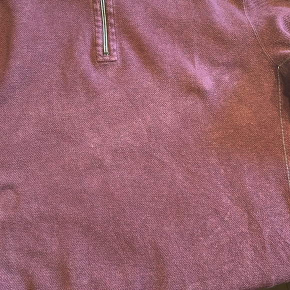 Tommy Bahamas reversible heavy weight 1/4 zip sweater in faded maroon & blue - Picture 7 of 9